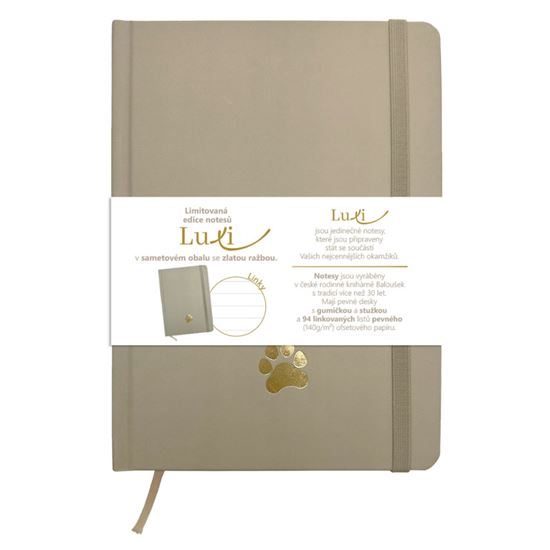 Obrázek z Blok Luxi A5 - linka / 96 listů / moka tlapka