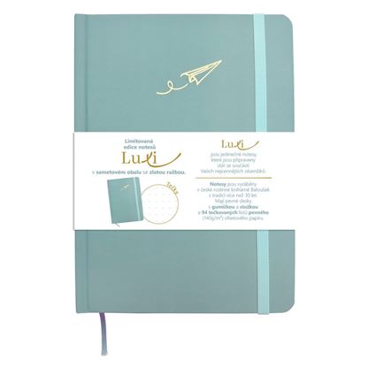 Obrázek Blok Luxi A5 - tečkovaný / 96 listů / ledově modrá vlaštovka