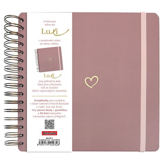 Obrázek z Fotoalbum Luxi - 21 x 21 cm / starorůžová srdce