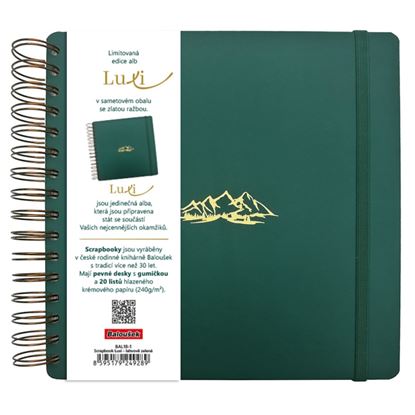 Obrázek Fotoalbum Luxi - 21 x 21 cm / láhvově zelená hory