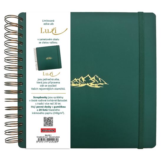 Obrázek z Fotoalbum Luxi - 21 x 21 cm / láhvově zelená hory