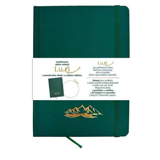 Obrázek z Blok Luxi A5 - čistý / 96 listů / zelená hory