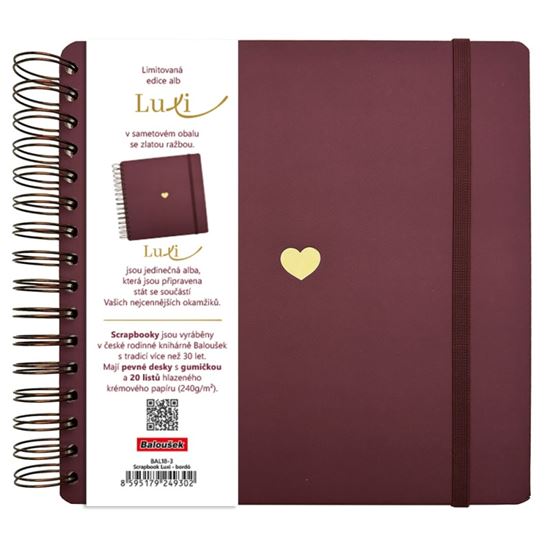 Obrázek z Fotoalbum Luxi - 21 x 21 cm / bordó srdce