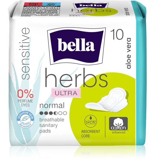 Obrázek z Bella Herbs Ultra Normal Aloe Vera dámské vložky - 10 ks
