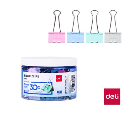 Obrázek Klipy kovové pastelové DELI - 25 mm / 48 ks