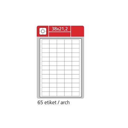 Obrázek Print etikety A4 pro laserový tisk - 38 x 21,2 mm / lesklé