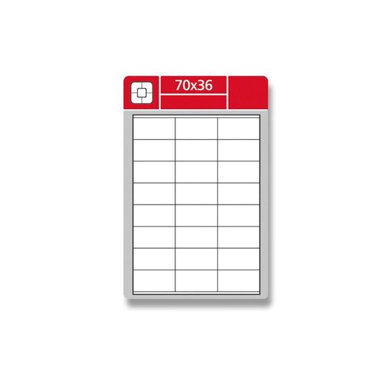 Obrázek z Print etikety A4 pro laserový tisk - 70 x 36 mm / lesklé