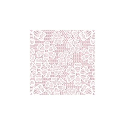 Obrázek Papírové ubrousky 33x33 / 20ks / 3vr. - krajka růžová