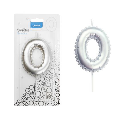 Obrázek Svíčka dortová č. 0 - stříbrná