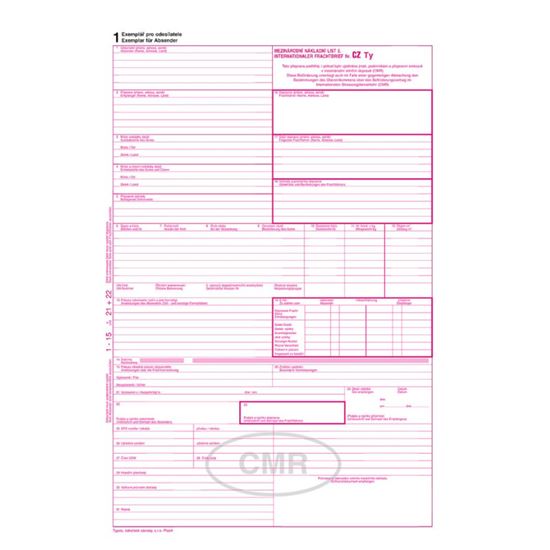 Obrázek z MSK 960 mezinárodní nákladní list 5 listů NCR A4 - ČJ / NJ