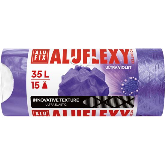 Obrázek z Pytle Alufix Aluflexy stahovací - 53x60 cm / 35l / 28my / 15ks / fialová