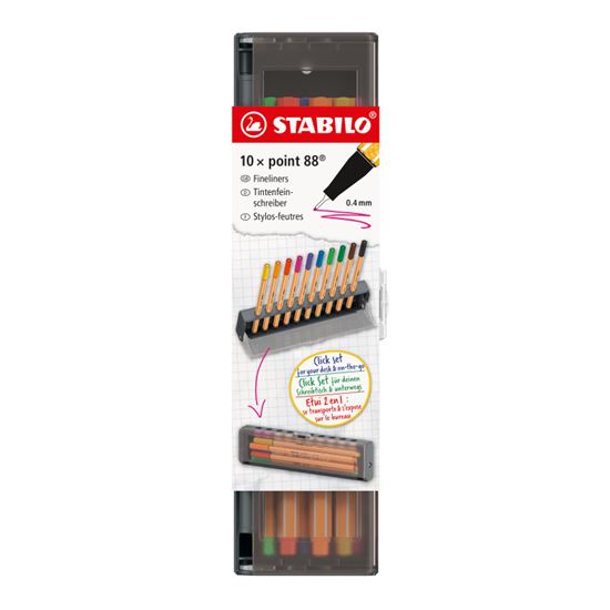 Obrázek z Liner STABILO® point 88 Click set se stojánkem - 10 ks