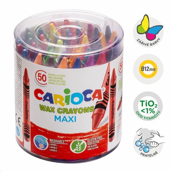 Obrázek z Voskové pastelky Carioca Maxi - 50 ks