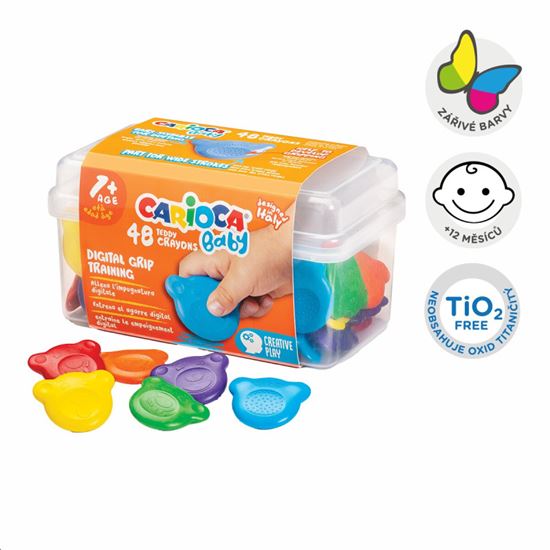 Obrázek z Voskové pastelky Baby Teddy - 48 ks / mix barev