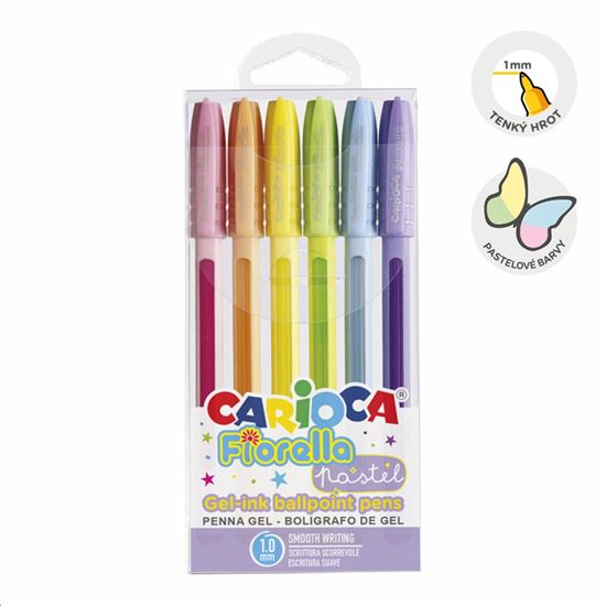 Obrázek z Gelový roller Carioca Fiorella - 6 ks / mix pastel
