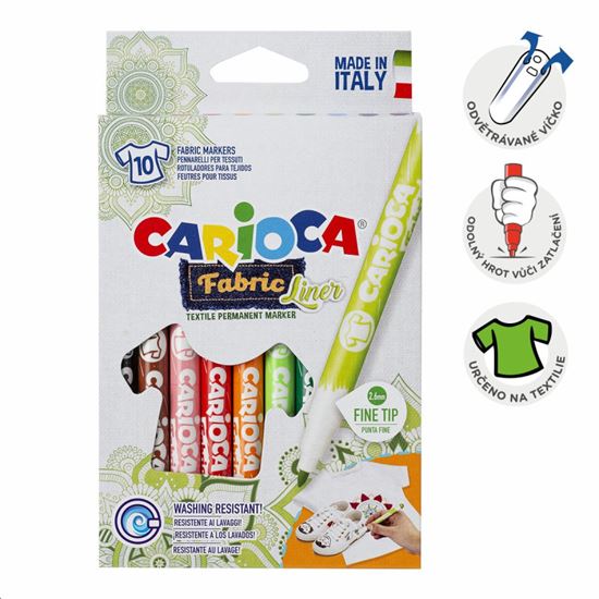 Obrázek z Popisovače Carioca na textil - 10 ks