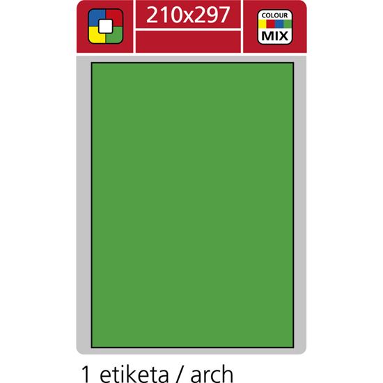 Obrázek z Print etikety A4 pro laserový a inkoustový tisk - 210 x 297 mm (1 etiketa/ arch) zelená