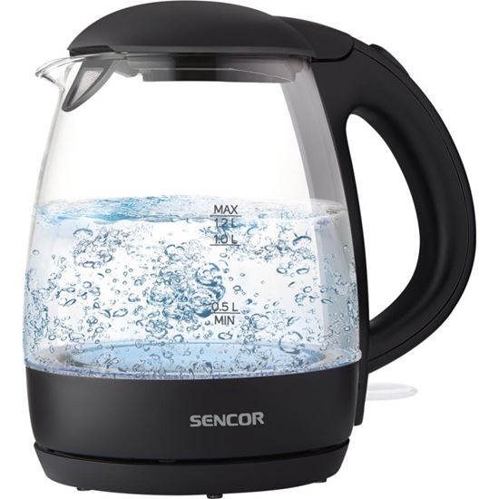 Obrázek z Konvice varná 1,2l SWK 2300BK sklo / černá