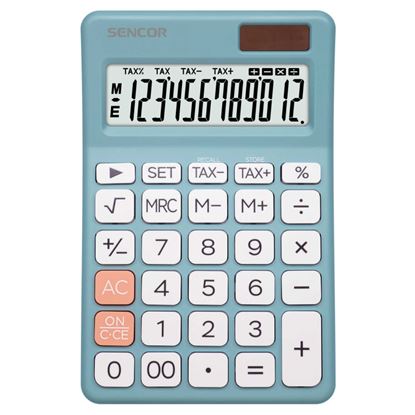 Obrázek kalkulačka Sencor SEC 381 TAX - 12 míst / modrá