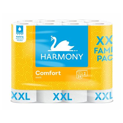 Obrázek Papír toaletní Harmony Comfort White 2 vrstvý / 24 ks