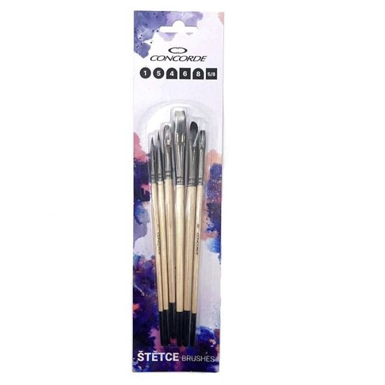 Obrázek z Štětec Concorde Natural Nylon - sada 6 ks