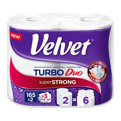 Obrázek Utěrky papírové Velvet Turbo Duo - 3 vrstvé / 2 ks