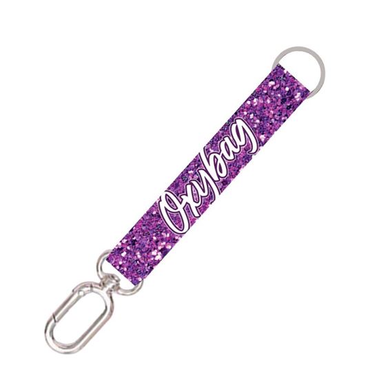Obrázek z Klíčenka krátká s karabinkou - Purple glitter