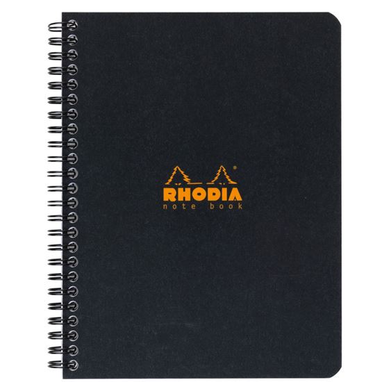 Obrázek z Blok kroužkový Clairefontaine Rhodia A5+ - linka / 80 listů / černá
