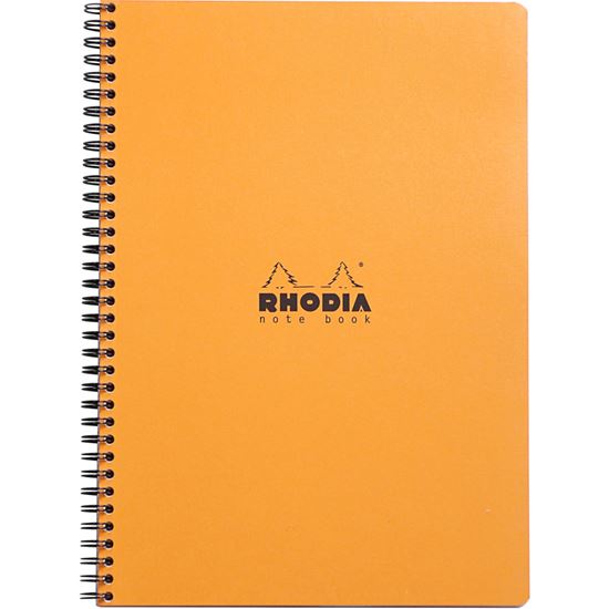 Obrázek z Blok kroužkový Clairefontaine Rhodia A4+ - linka / 80 listů / oranžová