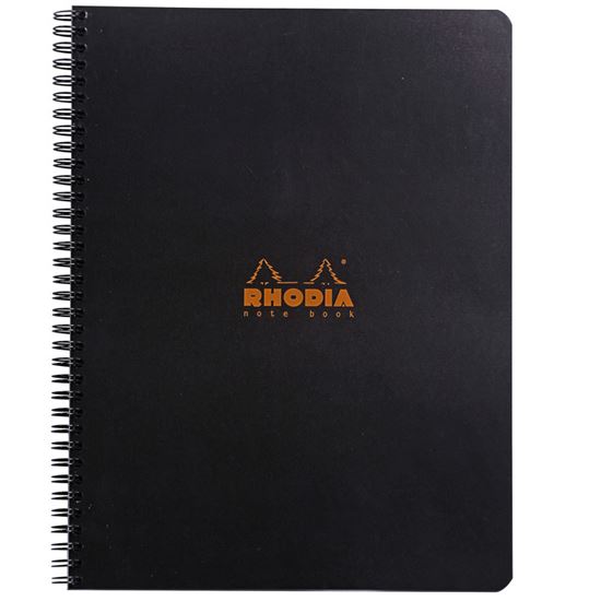 Obrázek z Blok kroužkový Clairefontaine Rhodia A4+ - čtvereček / 80 listů / černá