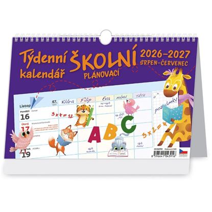 Obrázek Kalendář stolní Školní plánovací - týdenní 2026/2027