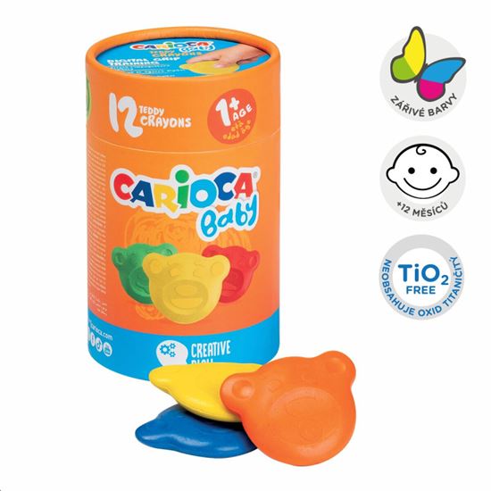 Obrázek z Voskové pastelky Baby Teddy - 12 ks / mix barev