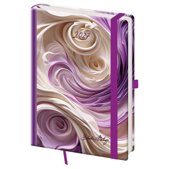 Obrázek z Diář VARIO Matragi Violet - A5 / denní / s gumičkou