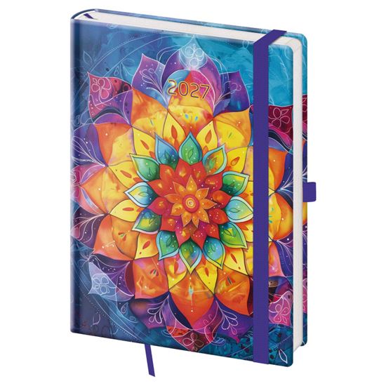 Obrázek z Diář VARIO Mandala - A5 / týdenní / s gumičkou