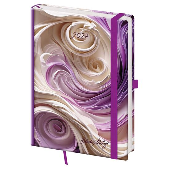 Obrázek z Diář VARIO Matragi Violet - A5 / týdenní / s gumičkou