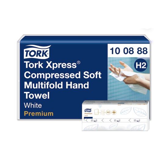Obrázek z Tork Xpress® Multifold papírové ručníky 100888 - 32x21 cm / bilé / 2 crst. / 12 x 170 ks