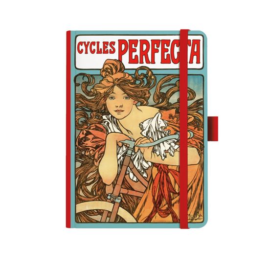Obrázek z Blok Alfons Mucha premium - A5 / tečkovaný / červená