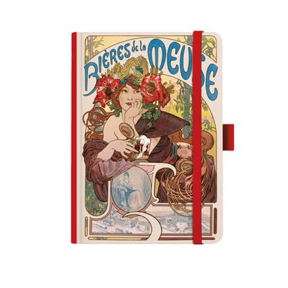 Obrázek Blok Alfons Mucha premium - A5 / červená