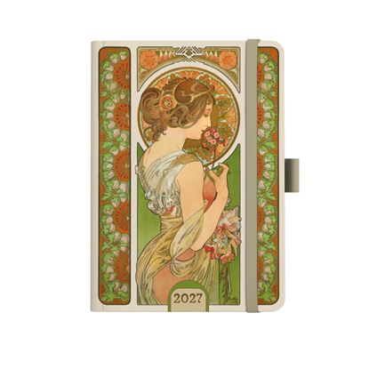 Obrázek Diář Alfons Mucha - A5 / denní / zelená