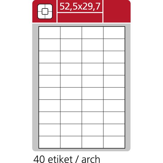 Obrázek z Print etikety A4 PLUS pro laserový a inkoustový tisk - 52,5 x 29,7 mm (40 etiket / arch)