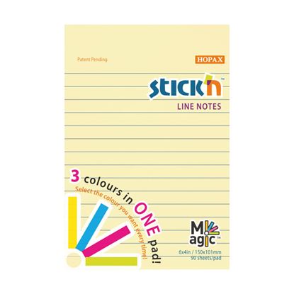 Obrázek Samolepicí bločky Stick´n by Hopax - 101 mm x 150 mm / linka / 90 lístků / Magic / pastel