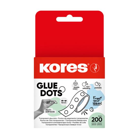 Obrázek z Lepicí snímatelné body Kores Glue Dots - transparentní / 200 ks