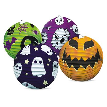 Obrázek Lampiony kulaté 25 cm - mix Halloween