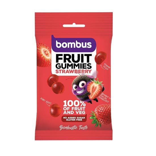 Obrázek z Bombus Fruit Energy bonbóny - jahoda gummies / 35g