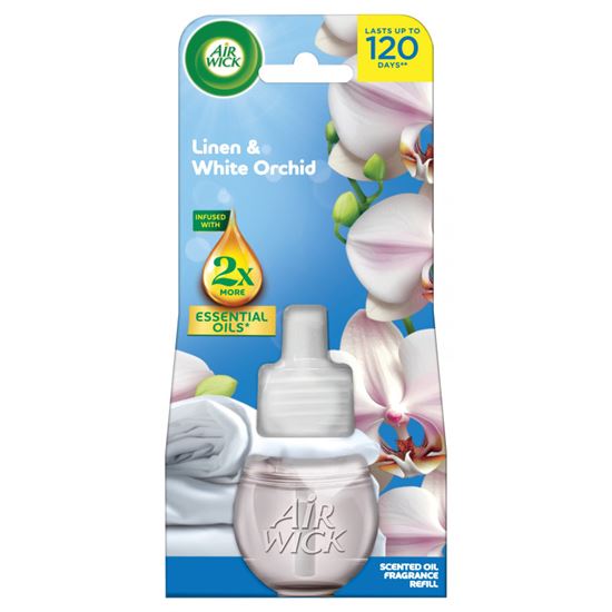 Obrázek z Air Wick náhradní náplň - prádlo a bílá orchidej / 19 ml