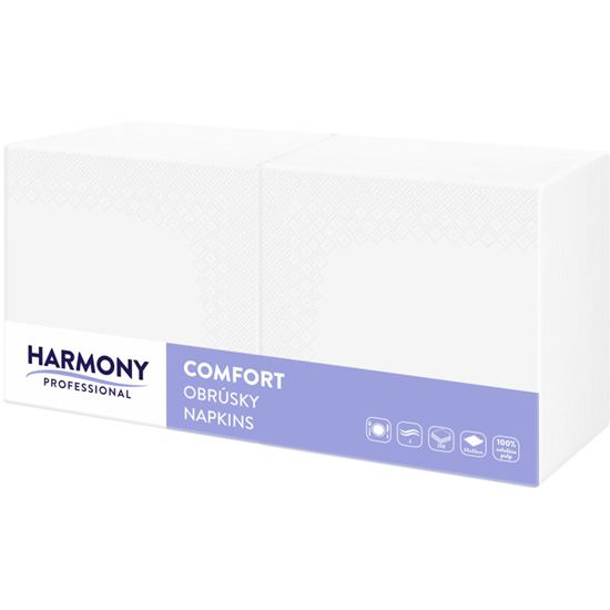 Obrázek z Ubrousky papírové Harmony Professional - 33 x 33 cm / bílé 250 ks