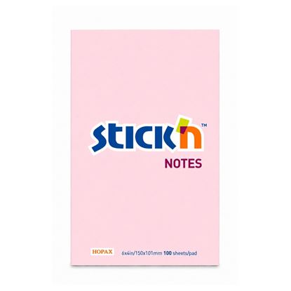 Obrázek Samolepicí bloček Stick'n by Hopax - 150 x 101 mm / 100 lístků / pastelově růžová