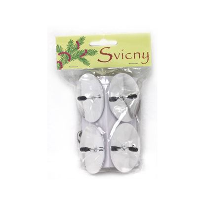 Obrázek Bodce na adventní svíčku - stříbrná / 4 ks