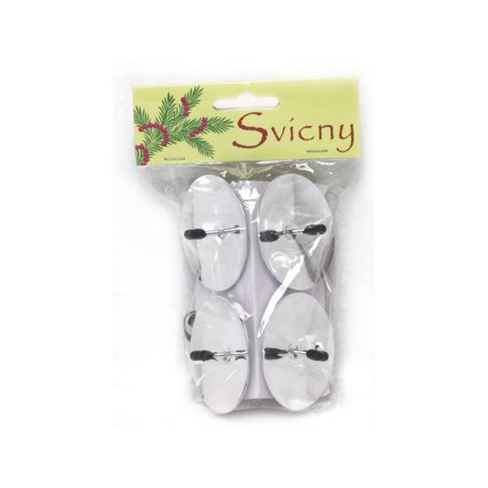 Obrázek z Bodce na adventní svíčku - stříbrná / 4 ks