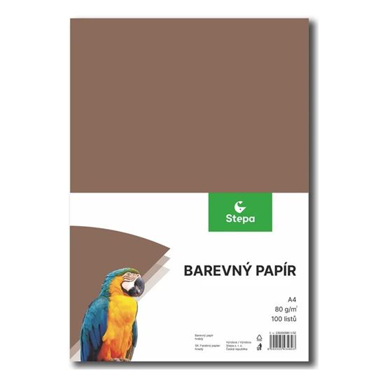 Obrázek z Papír barevný - A4 / 80 g / 100 listů / hnědá